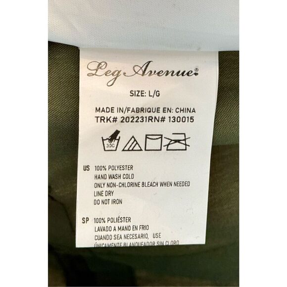 Leg Avenue TopGun USA Costume Pilot Flightsuit Army Green Jumpsuit Women's Large - Picture 7 of 11